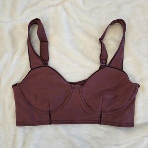 Alo Yoga Airlift Redefine Bra - Medium - Burgundy Truffle/Black